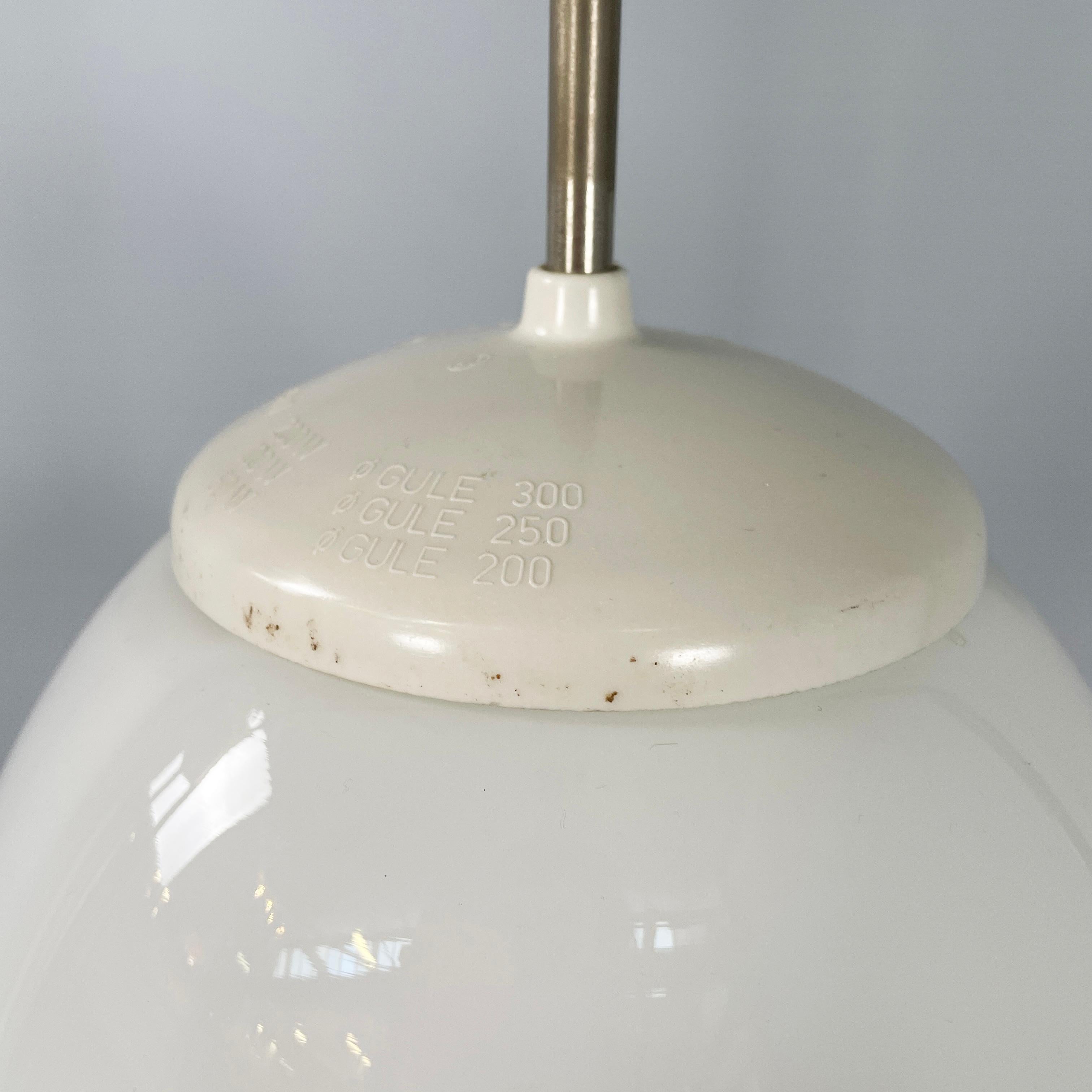 German Bauhaus Chandelier in opaline glass, white plastic and metal, 1920s For Sale 3