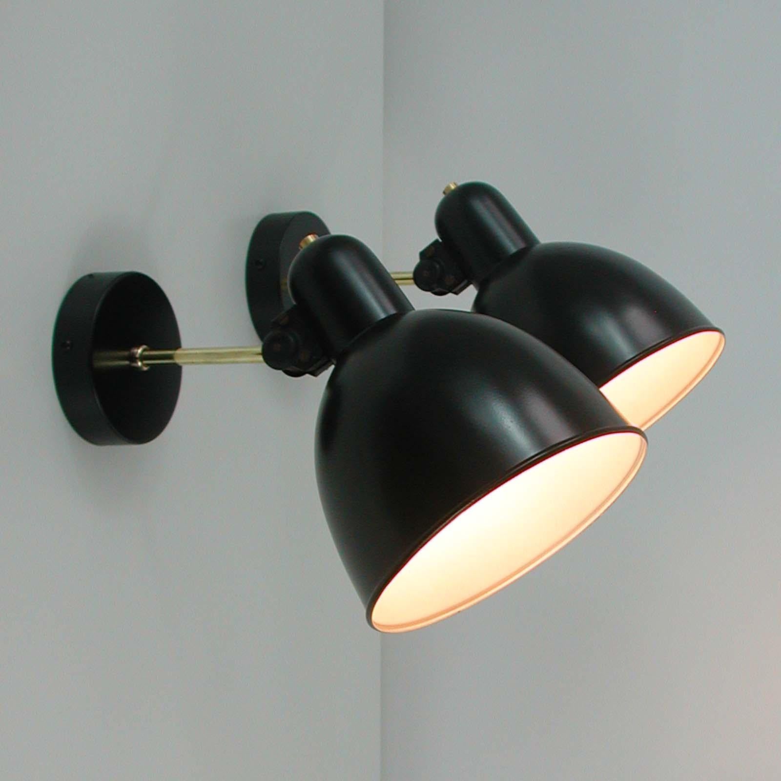 Lacquered German Bauhaus Industrial Wall Lights, 1930s