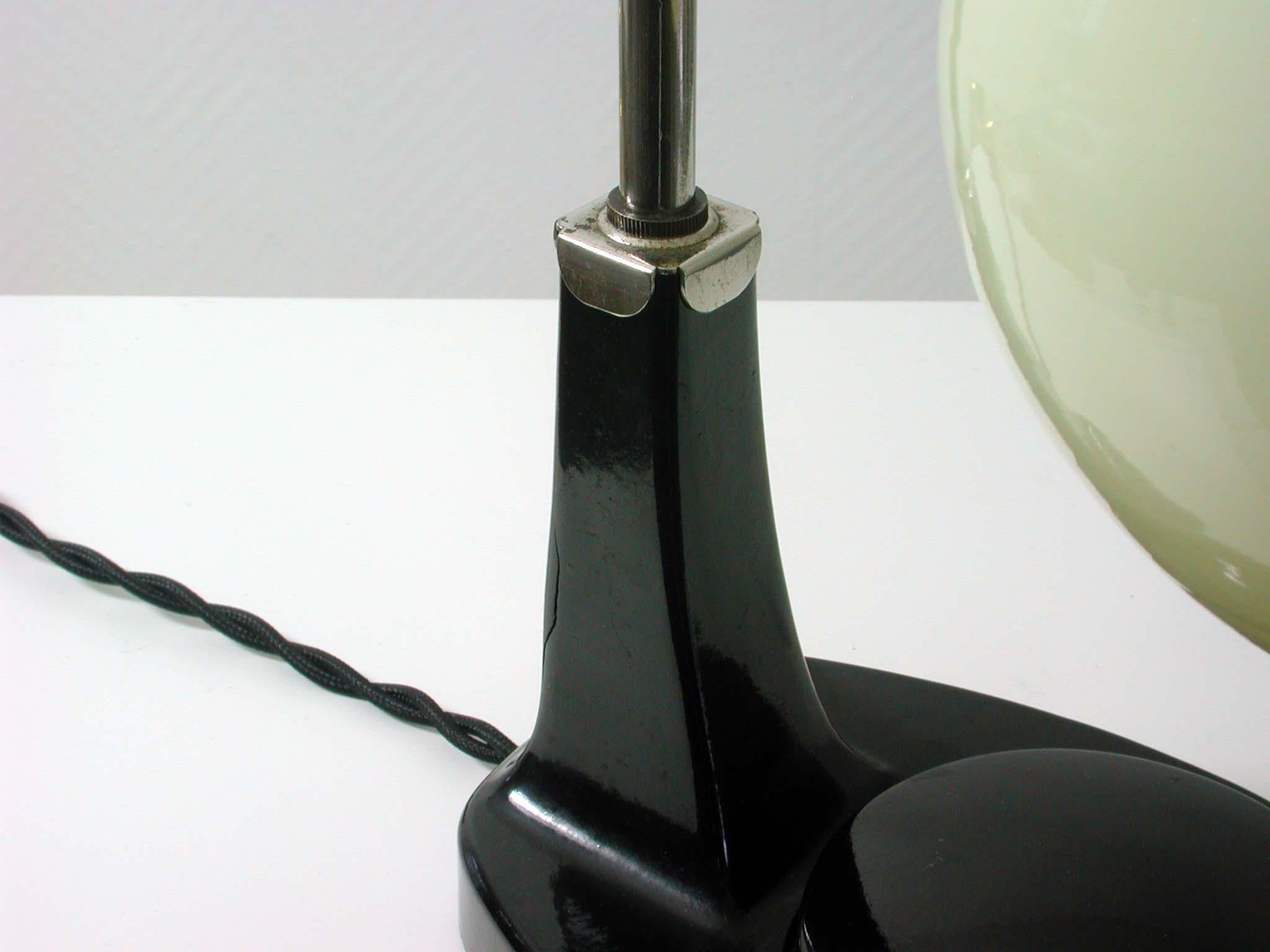 German Bauhaus Marianne Brandt Bakelite and Opal Touch Light Table Desk Lamp 2