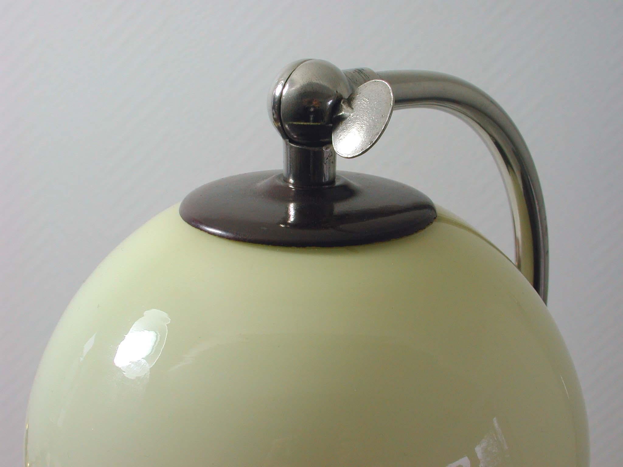 Mid-20th Century German Bauhaus Marianne Brandt Bakelite and Opal Touch Light Table Desk Lamp