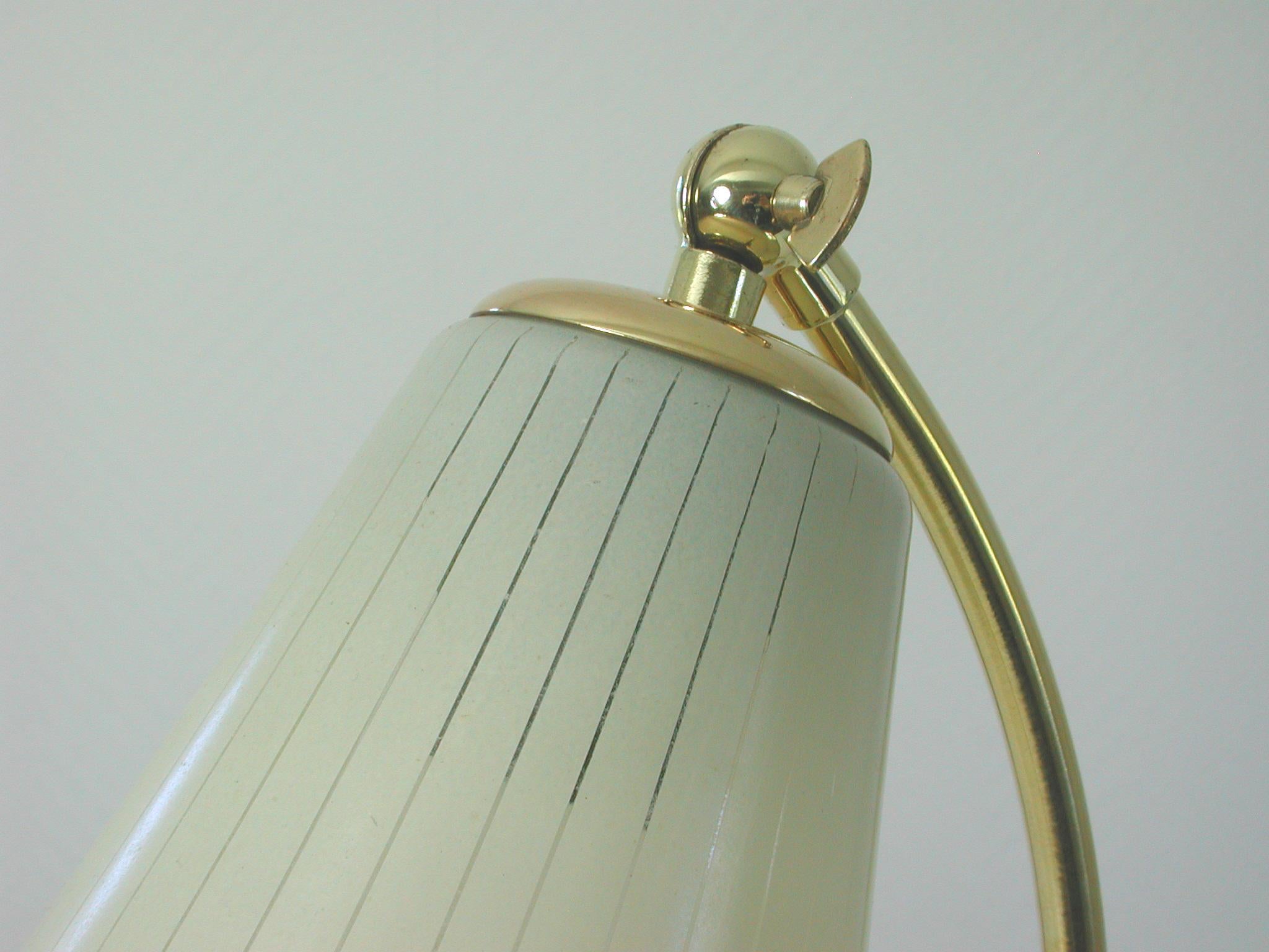 Mid-20th Century German Bauhaus Marianne Brandt Brass and Opal Touch Light Table Desk Lamp, 1960s