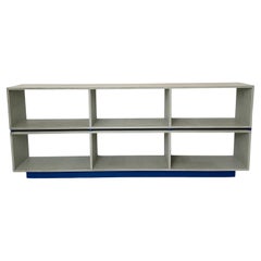 German Bauhaus Sideboard / Shelf in Mint Green-Grey, Blue Lacquered Pine, 1950