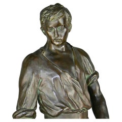 Bauhaus tedesco Wiener Werkstatte B. Grundmann Statua in bronzo di un fonditore maschio