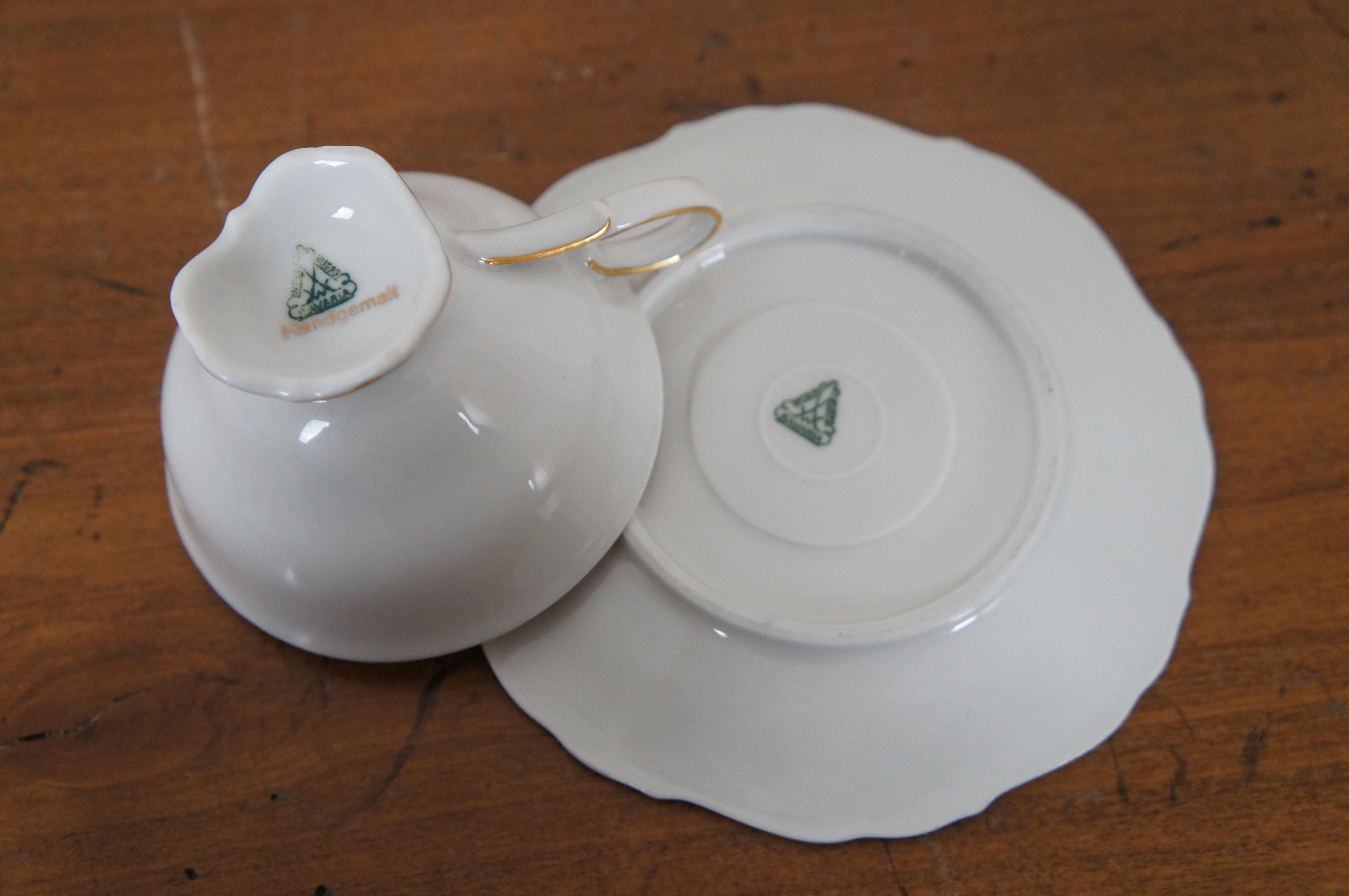 German Bavaria Handgemalt Porcelain Pied Piper Hamelin Tea Cup & Saucer 3