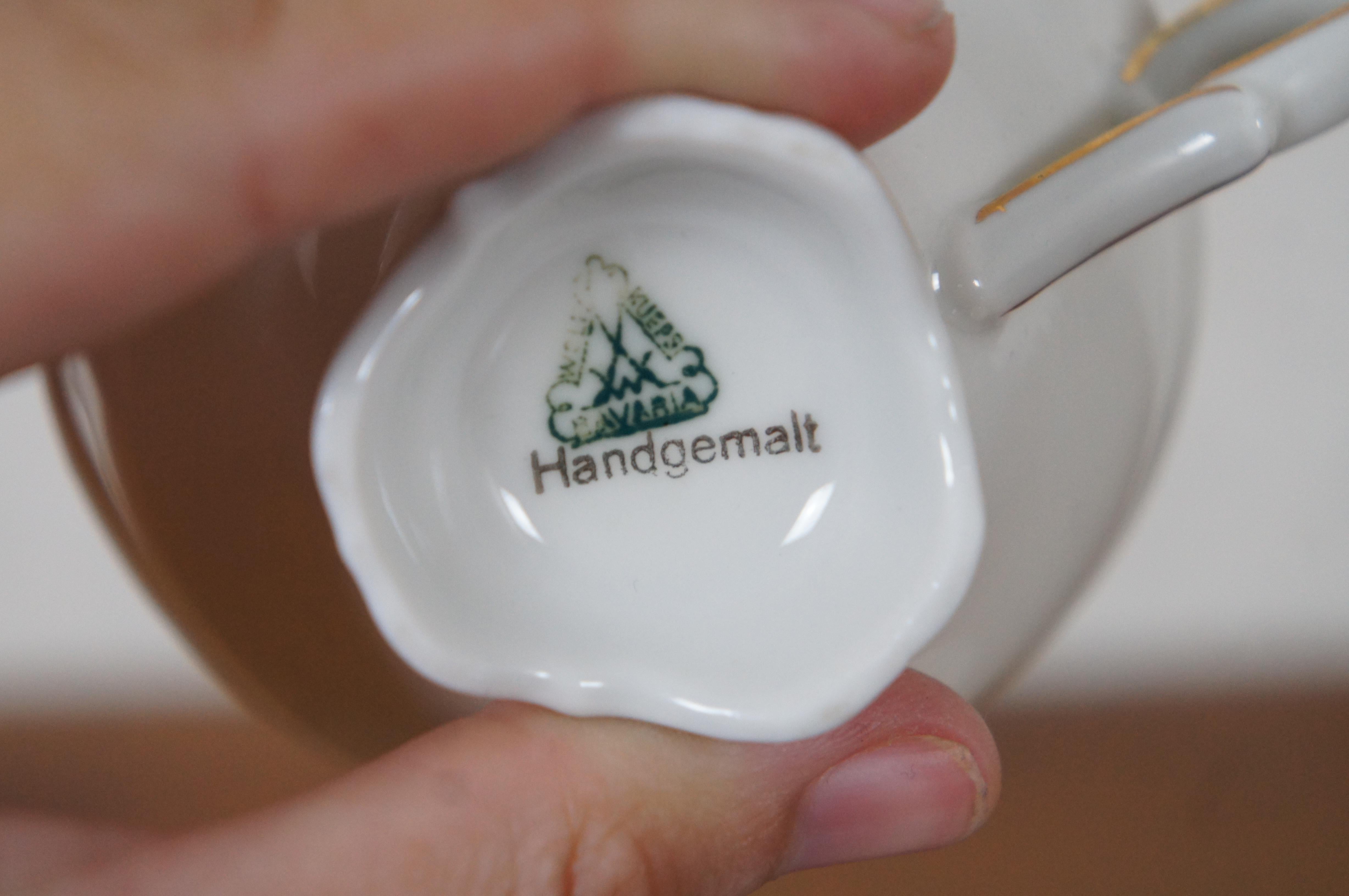 German Bavaria Handgemalt Porcelain Pied Piper Hamelin Tea Cup & Saucer 4