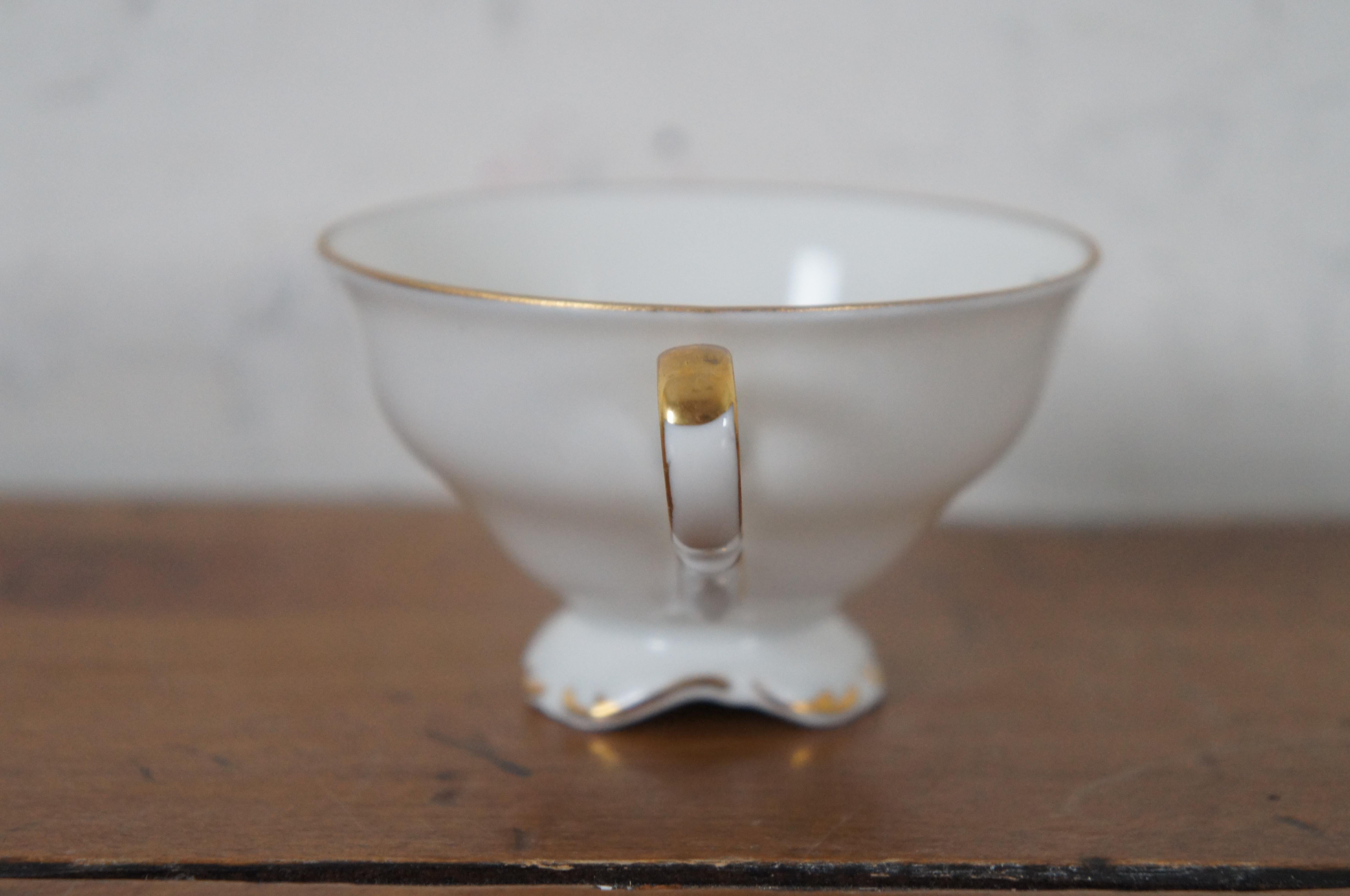 20th Century German Bavaria Handgemalt Porcelain Pied Piper Hamelin Tea Cup & Saucer