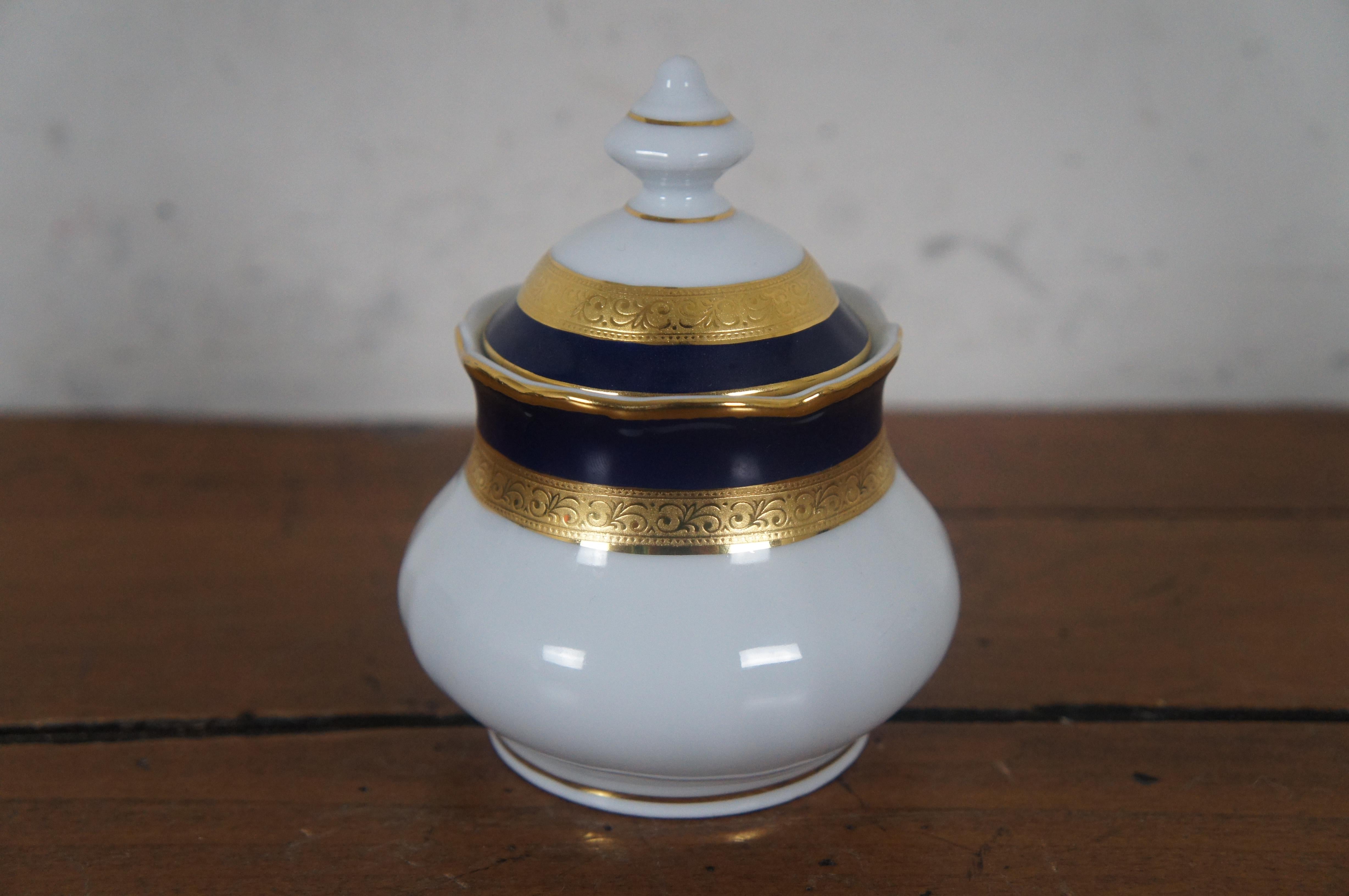 German Bavarian Wiuterliug Kirchenlamitz Cobalt Blue Gold Demitasse Tea Coffee 4