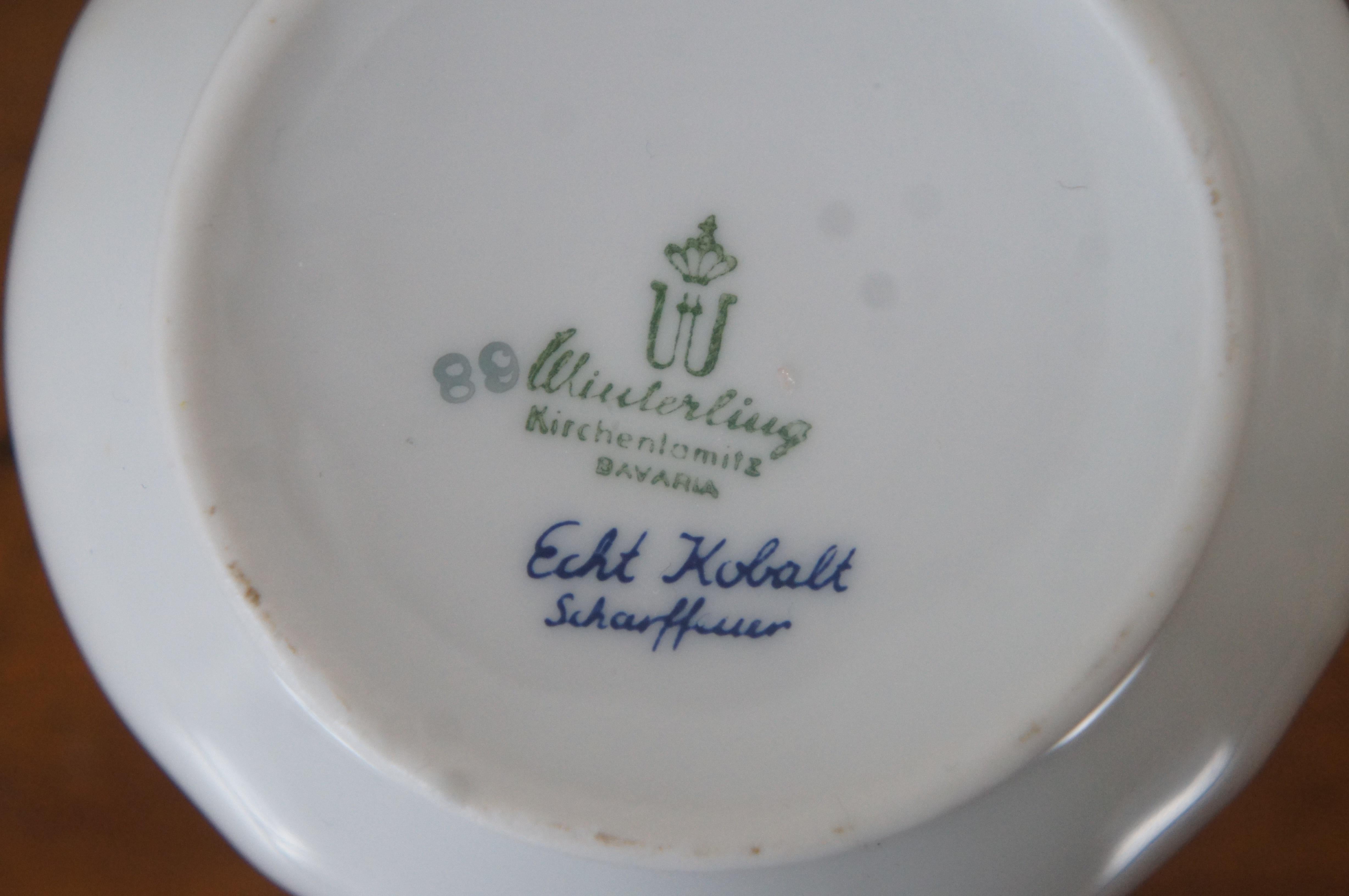 German Bavarian Wiuterliug Kirchenlamitz Cobalt Blue Gold Demitasse Tea Coffee For Sale 6
