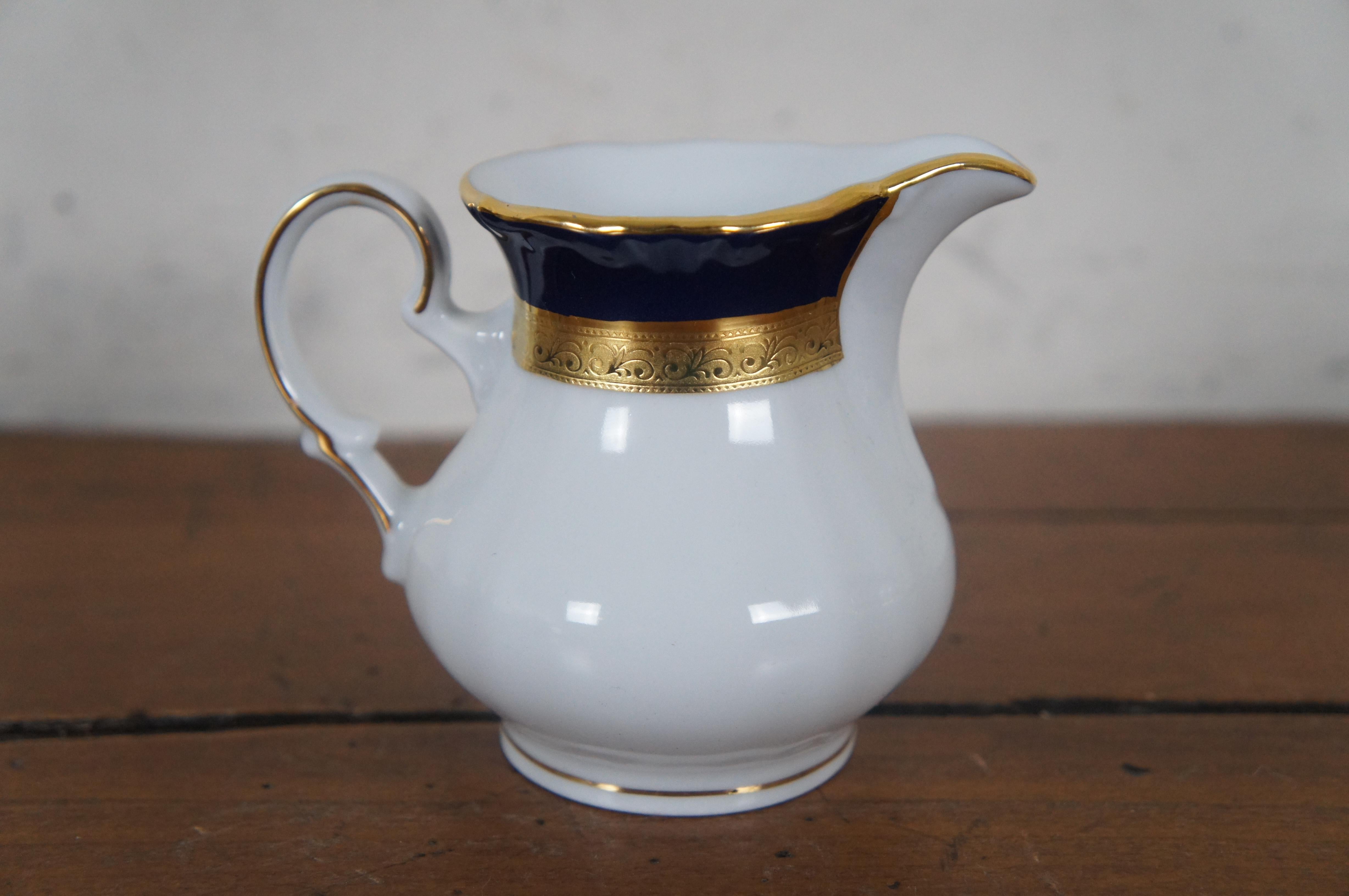 German Bavarian Wiuterliug Kirchenlamitz Cobalt Blue Gold Demitasse Tea Coffee For Sale 3