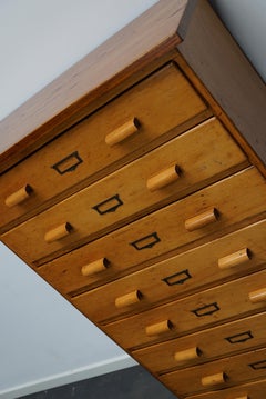 German Beech Industrial Apothecary Cabinet, Mid-20th Century