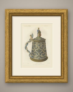 German Beer Tankard, Sixteenth Century, Antique Print, 1851