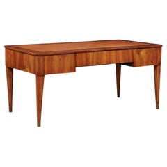 Deutscher Biedermeier Art Deco-Schreibtisch aus Nussbaumholz, Bureau Platte