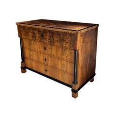 Deutsche Biedermeier Kommode aus schwarzem Nussbaum und Ebonisierung