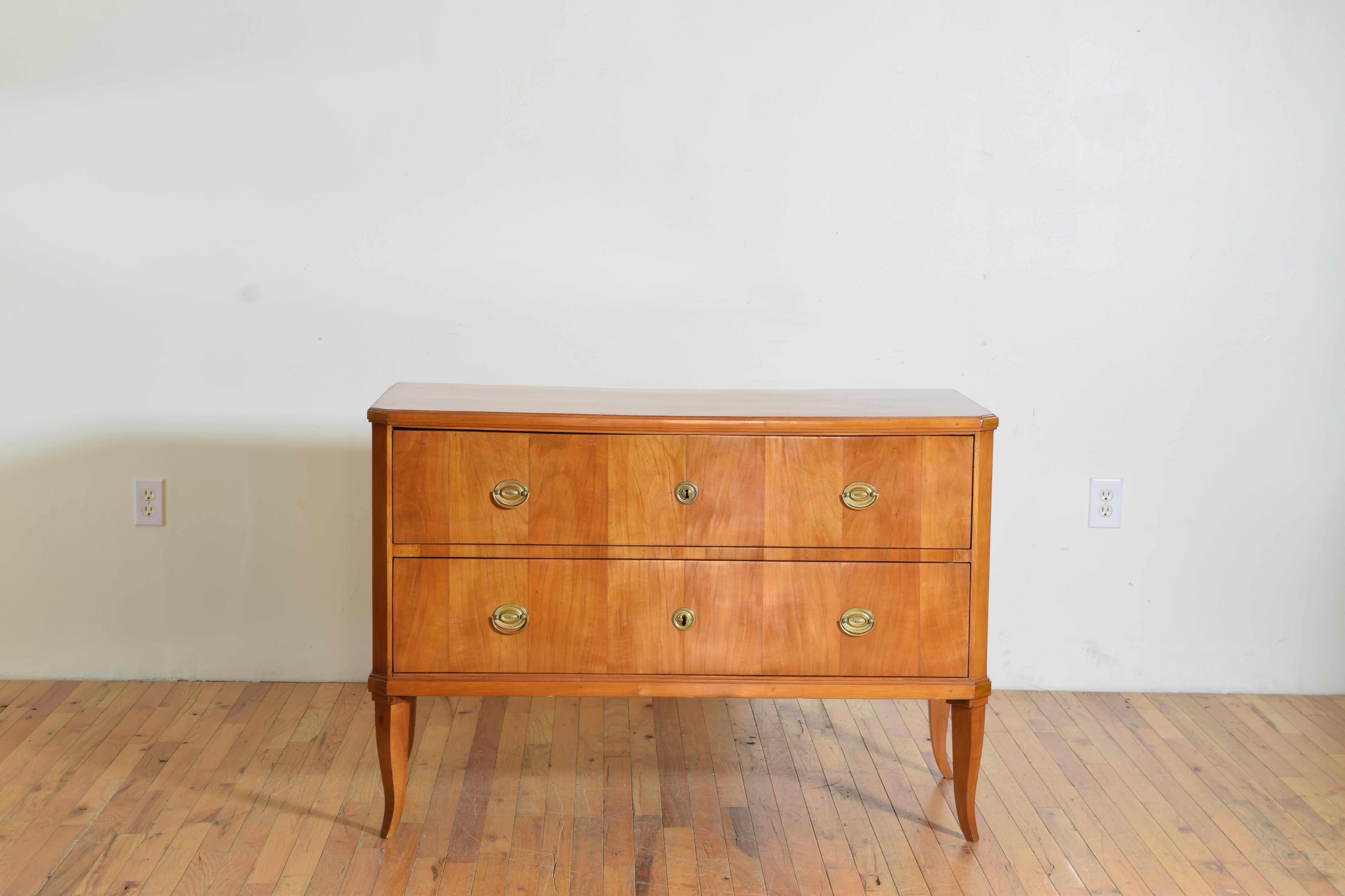 Hand-Carved German Biedermeier Neoclassic 2-Drawer Commode, 1st quarter 19th century For Sale
