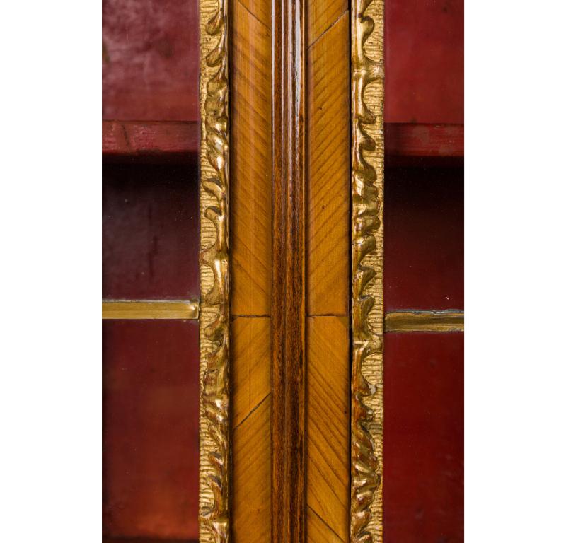 German Biedermeier Olivewood Inlaid and Parcel Gilt Secretary / Bookcase For Sale 9