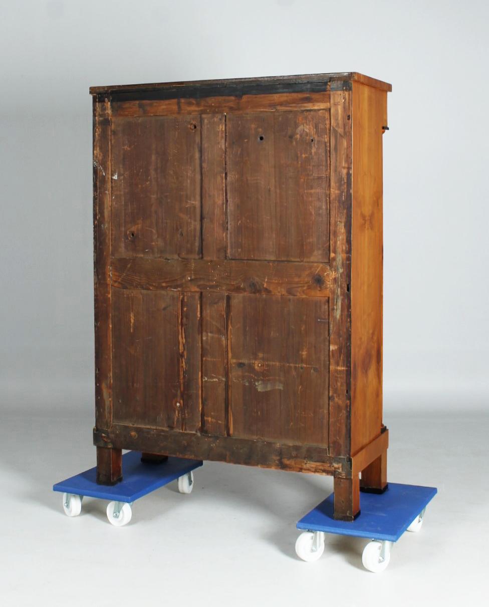 German Biedermeier Secretaire with Columns, Cherry, Maple Burl, circa 1820 7