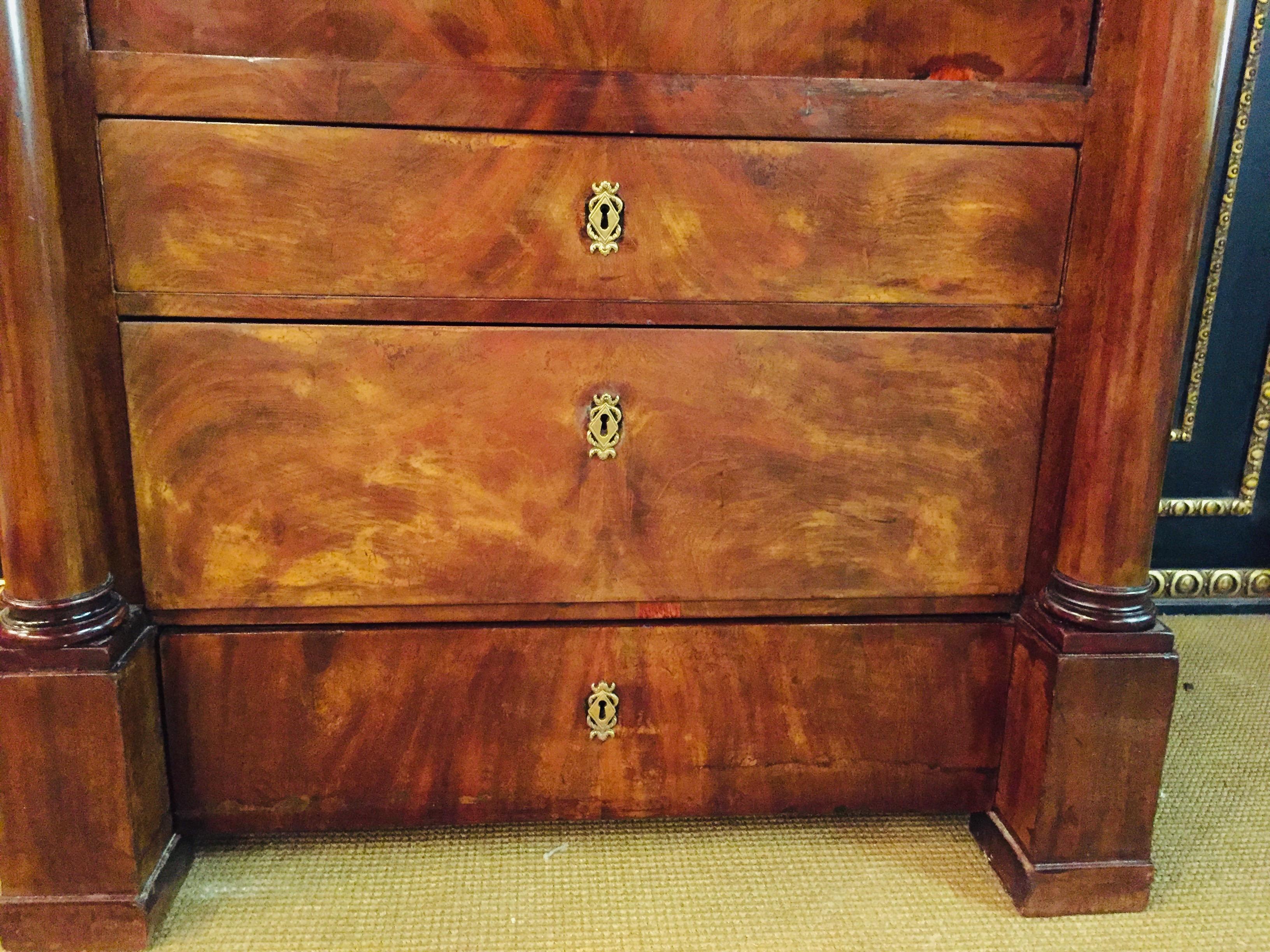 German Biedermeier Secretary circa 1820 Mahogany 10