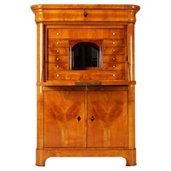 Antique German Biedermeier Secretary, Cherrywood, Beautiful Patina, Circa 1835