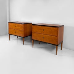 German Biedermeier style chests of drawers in wood with black edge, 1930s