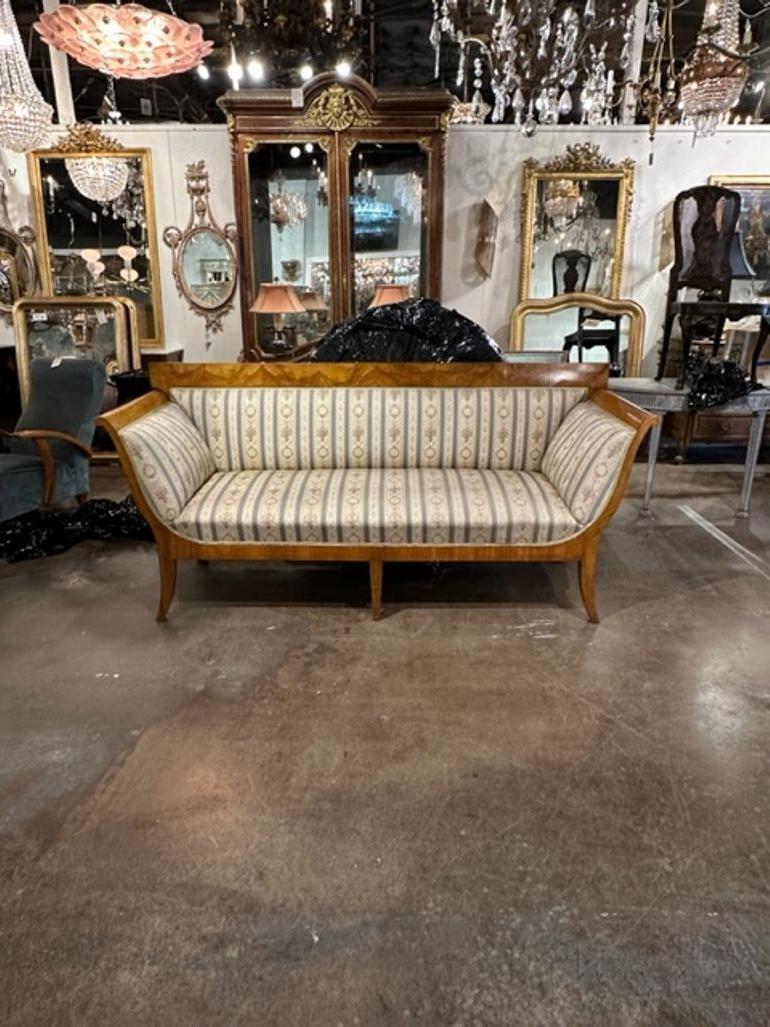 19th century German Biedermeier walnut sofa. circa 1850. A timeless and Classic touch for a fine interior.
