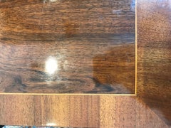 German Biedermeier Walnut Veneer Inlay Writing Centre Table with One Drawer