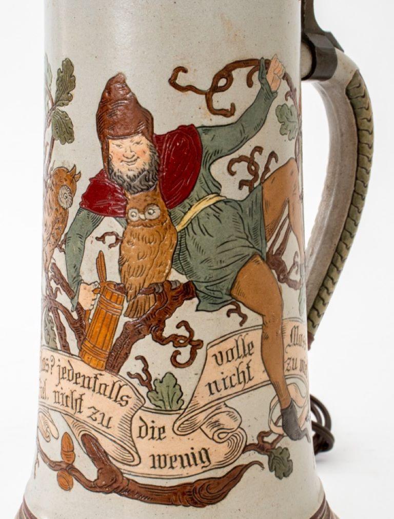 German Bier Stein Mounted as a Lamp For Sale 3
