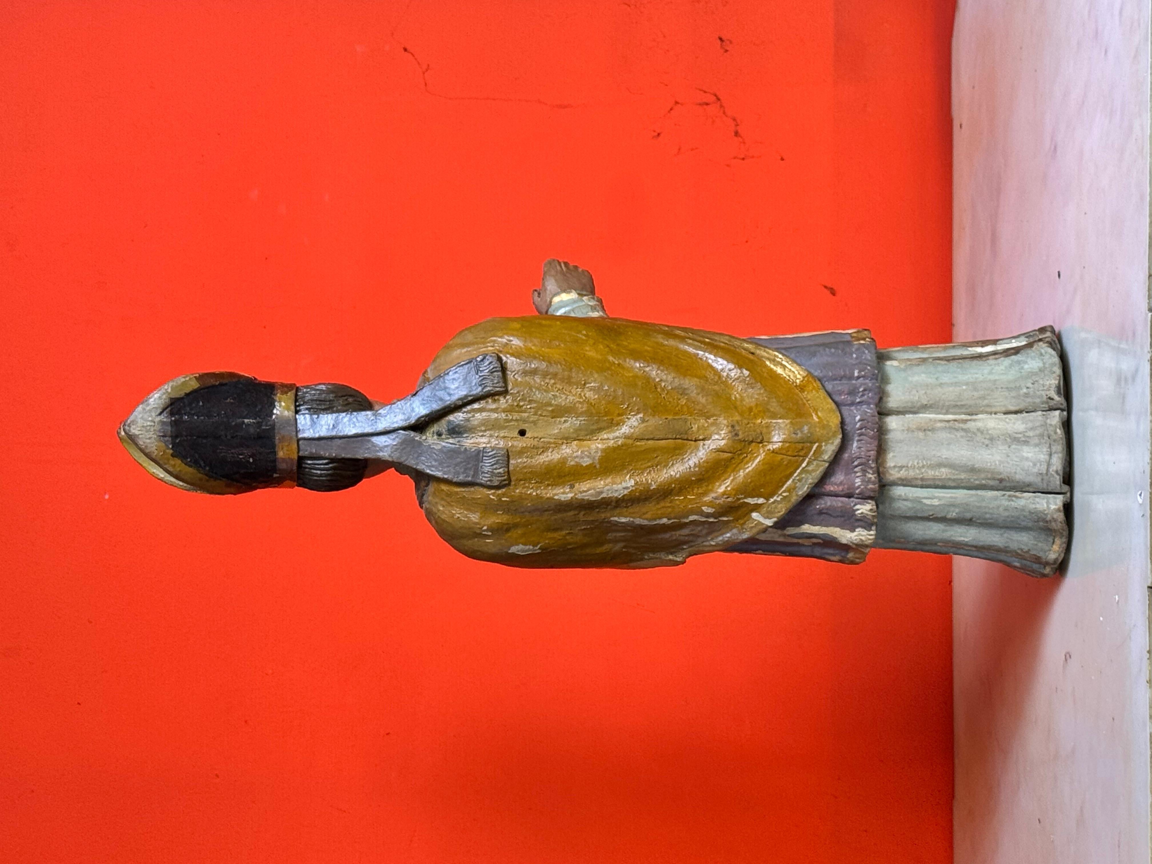 Baroque German Bishop in Carved and Polychromed Wood, 15th-16th Centuries For Sale