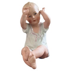 German Bisque Porcelain Piano Baby Girl