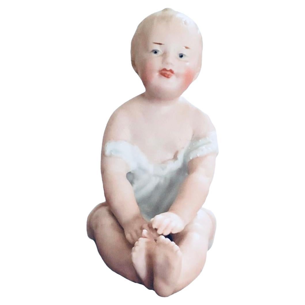 German Bisque Porcelain Piano Baby Girl For Sale