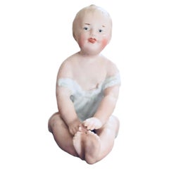 Antique German Bisque Porcelain Piano Baby Girl