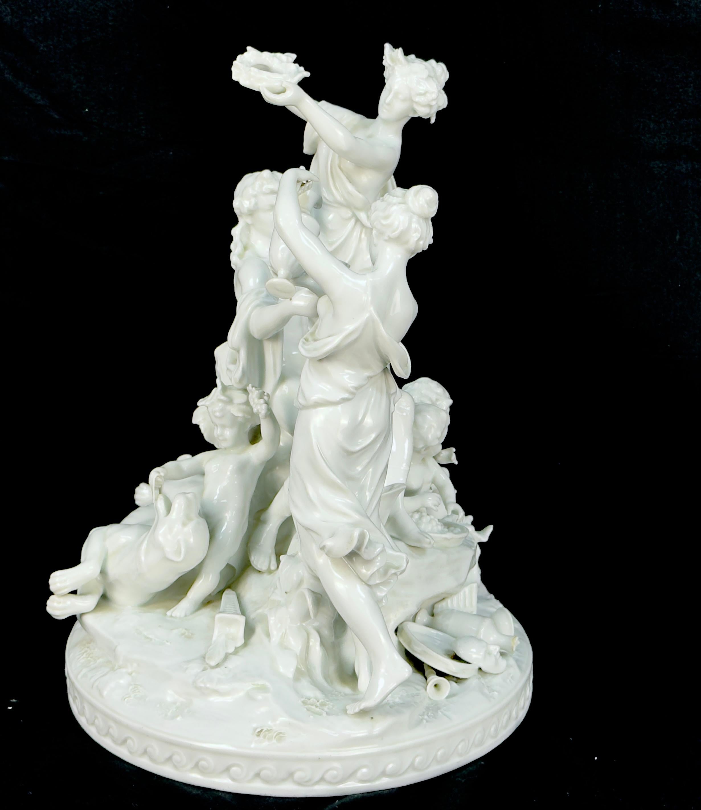 Escultura de porcelana bizcochada alemana 