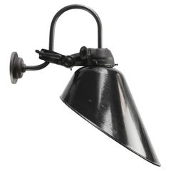 German Black Enamel Vintage Railroad Sconces Wall Lights