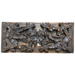 German Black Forest Hand Carved Bookshelf