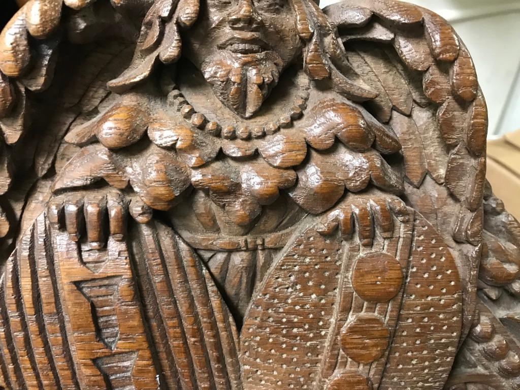 German Black Forest Oak Carving of a Viking Warrior 8