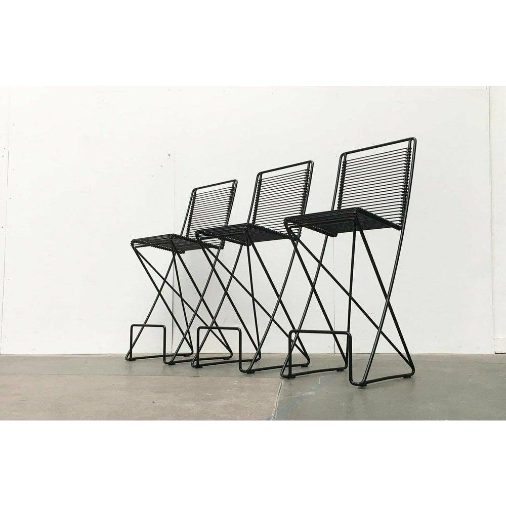 German Black Kreuzschwinger Kitchen Barstool by Till Behrens, 1980s In Good Condition For Sale In Hamburg, DE