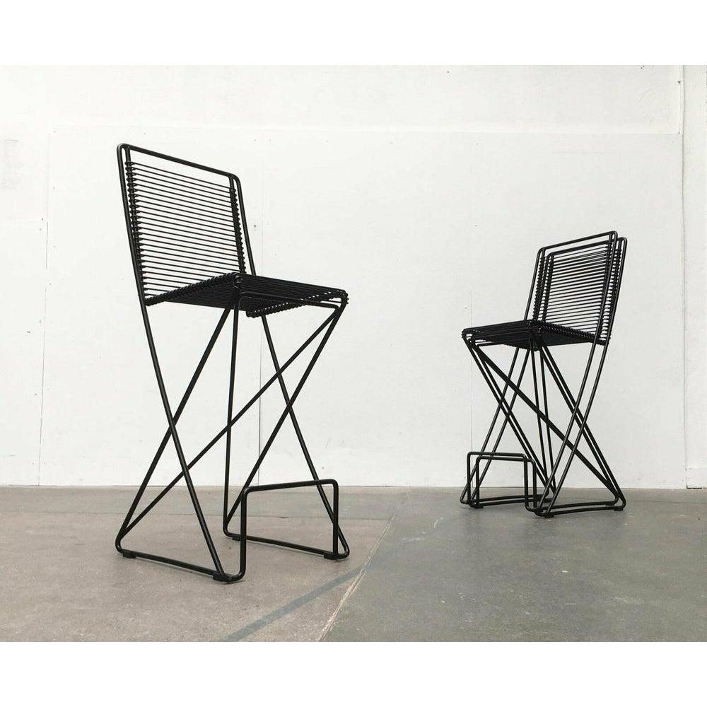 German Black Kreuzschwinger Kitchen Barstool by Till Behrens, 1980s For Sale 1