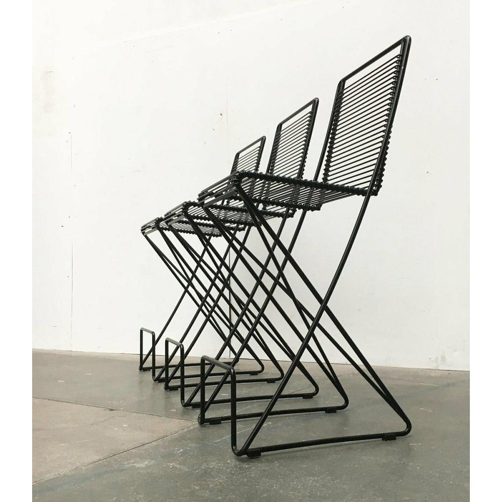 German Black Kreuzschwinger Kitchen Barstool by Till Behrens, 1980s For Sale 2