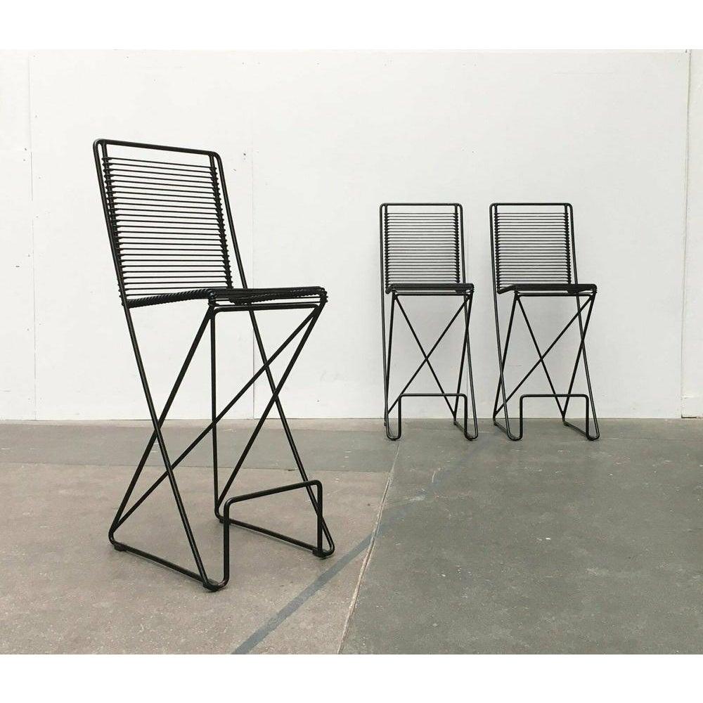 German Black Kreuzschwinger Kitchen Barstool by Till Behrens, 1980s For Sale 3