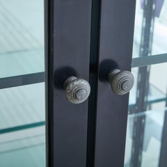 German Black Metal Display Cabinet by Bohnacker, 1950s