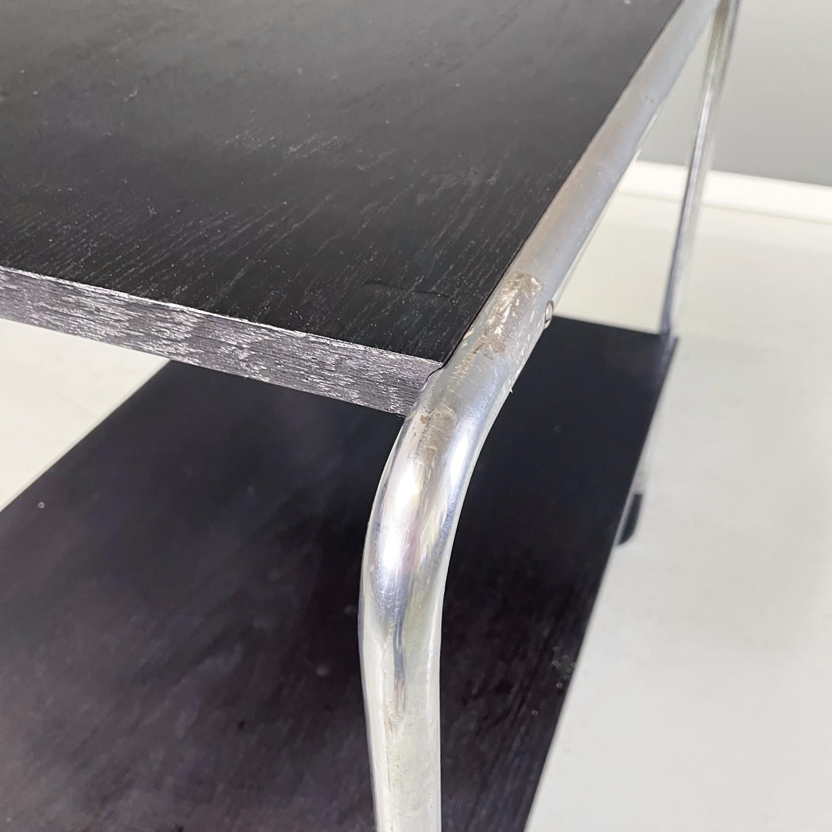 German Black Wood and Steel Coffee Table by Arnold Bauhaus Collection, 1980s For Sale 5