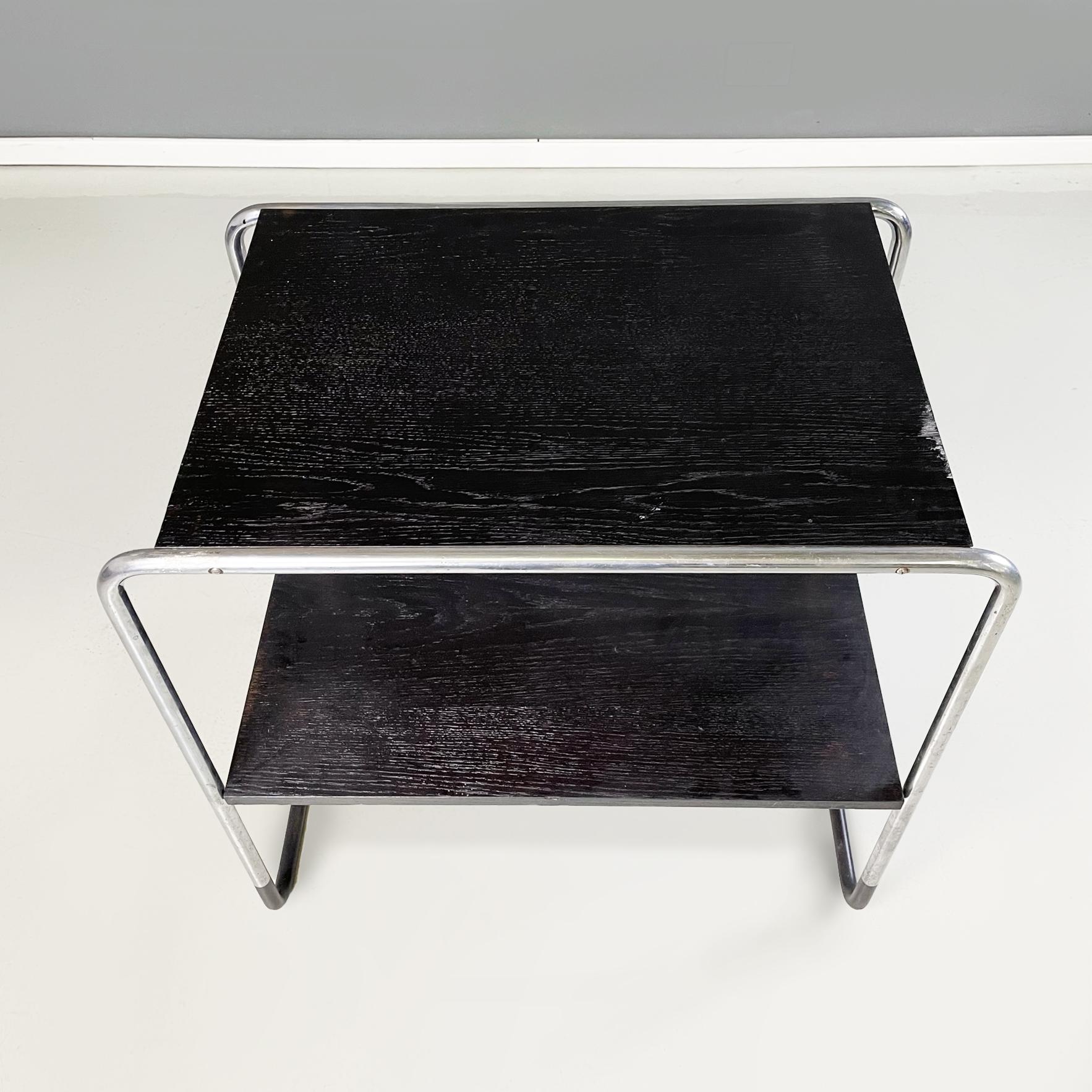 German Black Wood and Steel Coffee Table by Arnold Bauhaus Collection, 1980s In Good Condition For Sale In MIlano, IT
