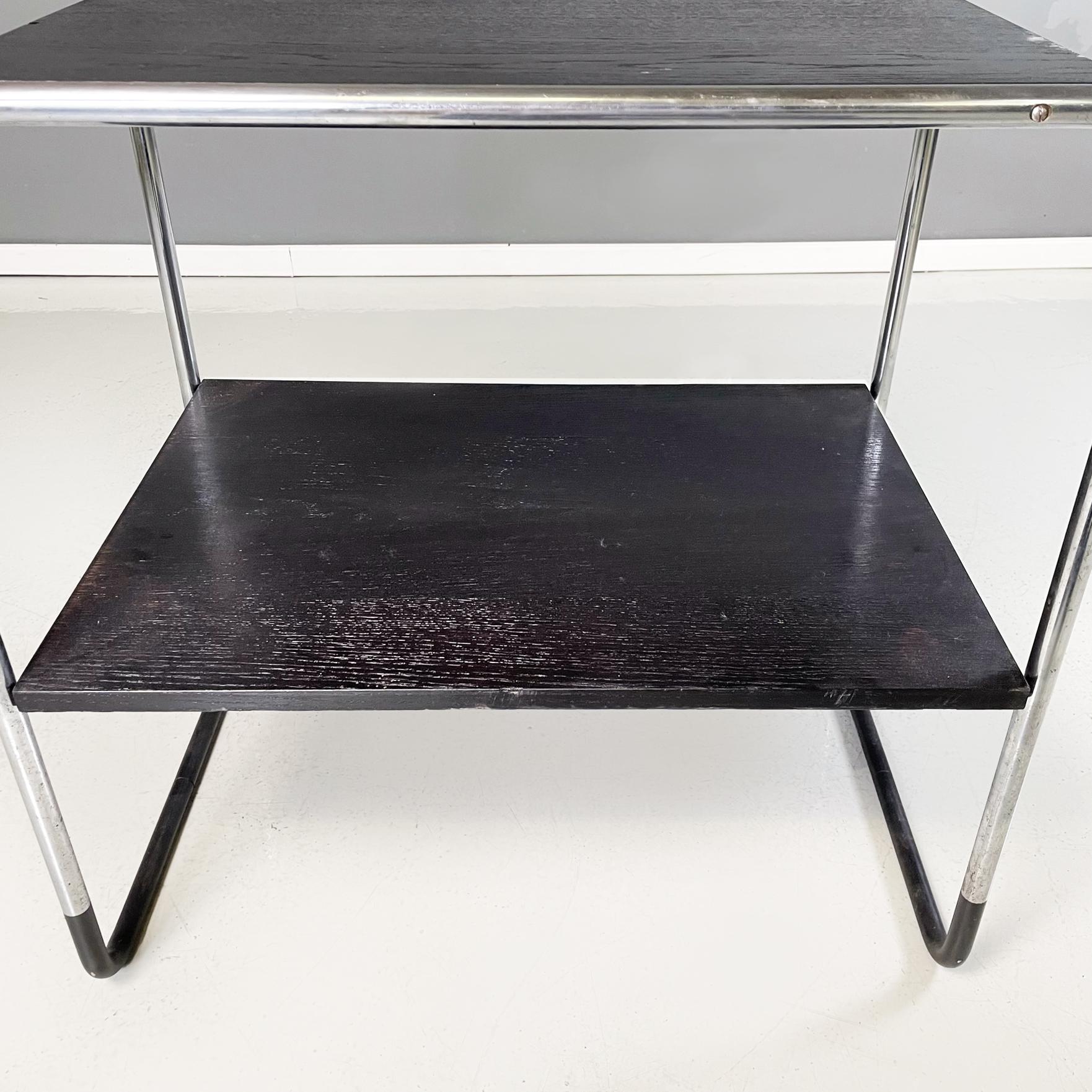 Late 20th Century German Black Wood and Steel Coffee Table by Arnold Bauhaus Collection, 1980s For Sale
