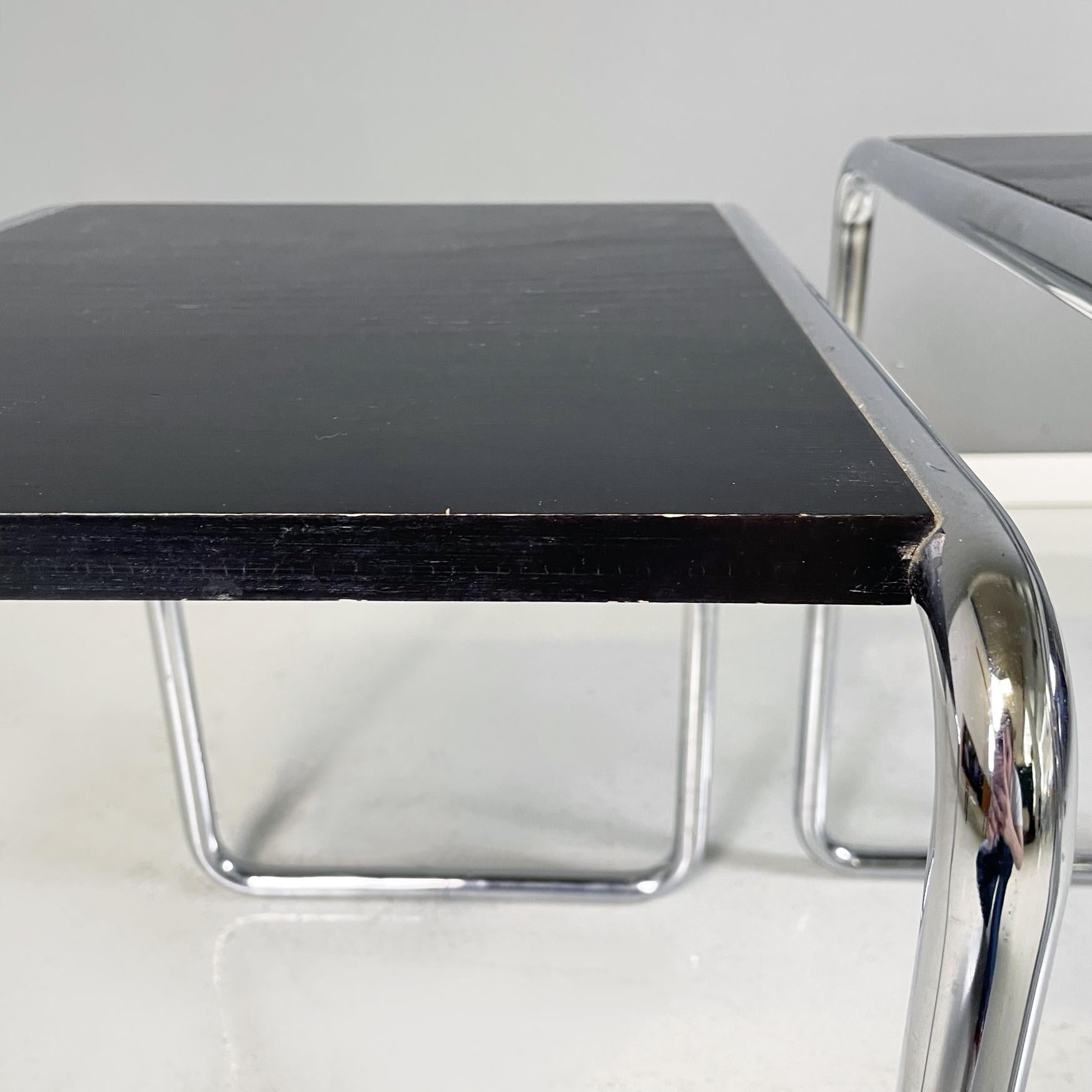 German Black Wood and Steel Coffee Tables by Arnold Bauhaus Collection, 1980s For Sale 2