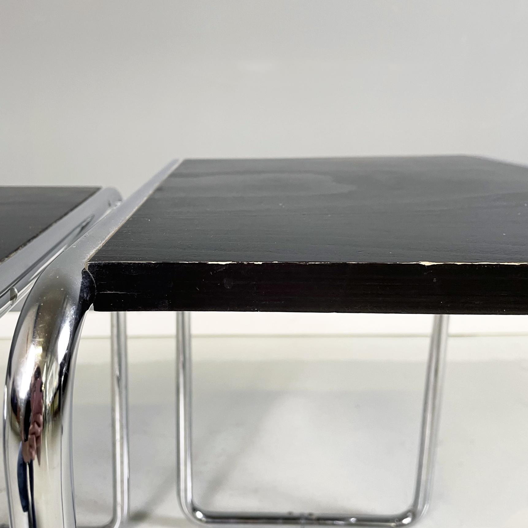 German Black Wood and Steel Coffee Tables by Arnold Bauhaus Collection, 1980s For Sale 3