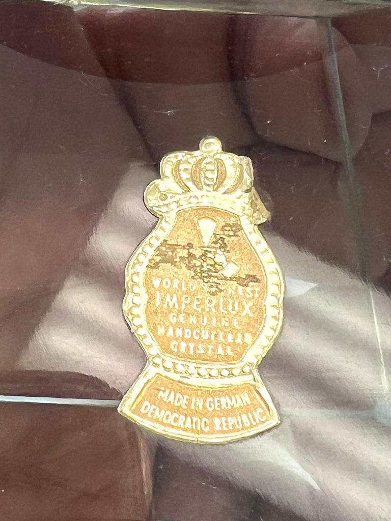 German Block Crystal Modern Mid Century Table Desk Clock For Sale at ...