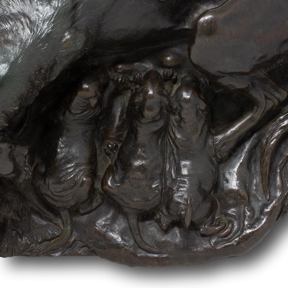 Groupe en bronze représentant un chien de chasse allemand, par W. Prehn, vers 1860 en vente 6