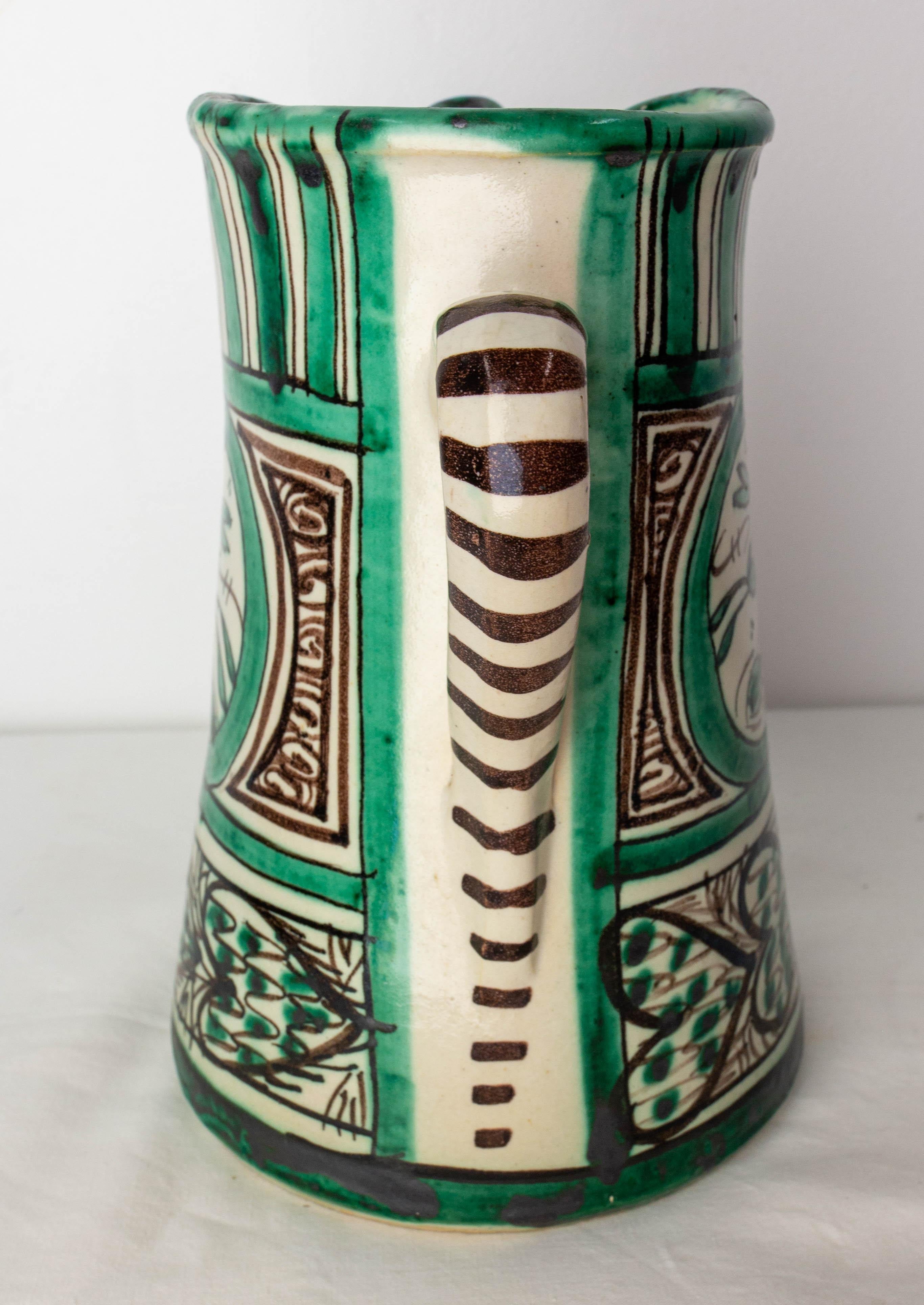 Mid-Century Modern Spanish Pitcher Glazed Ceramic from Punter Workshop, Midcentury