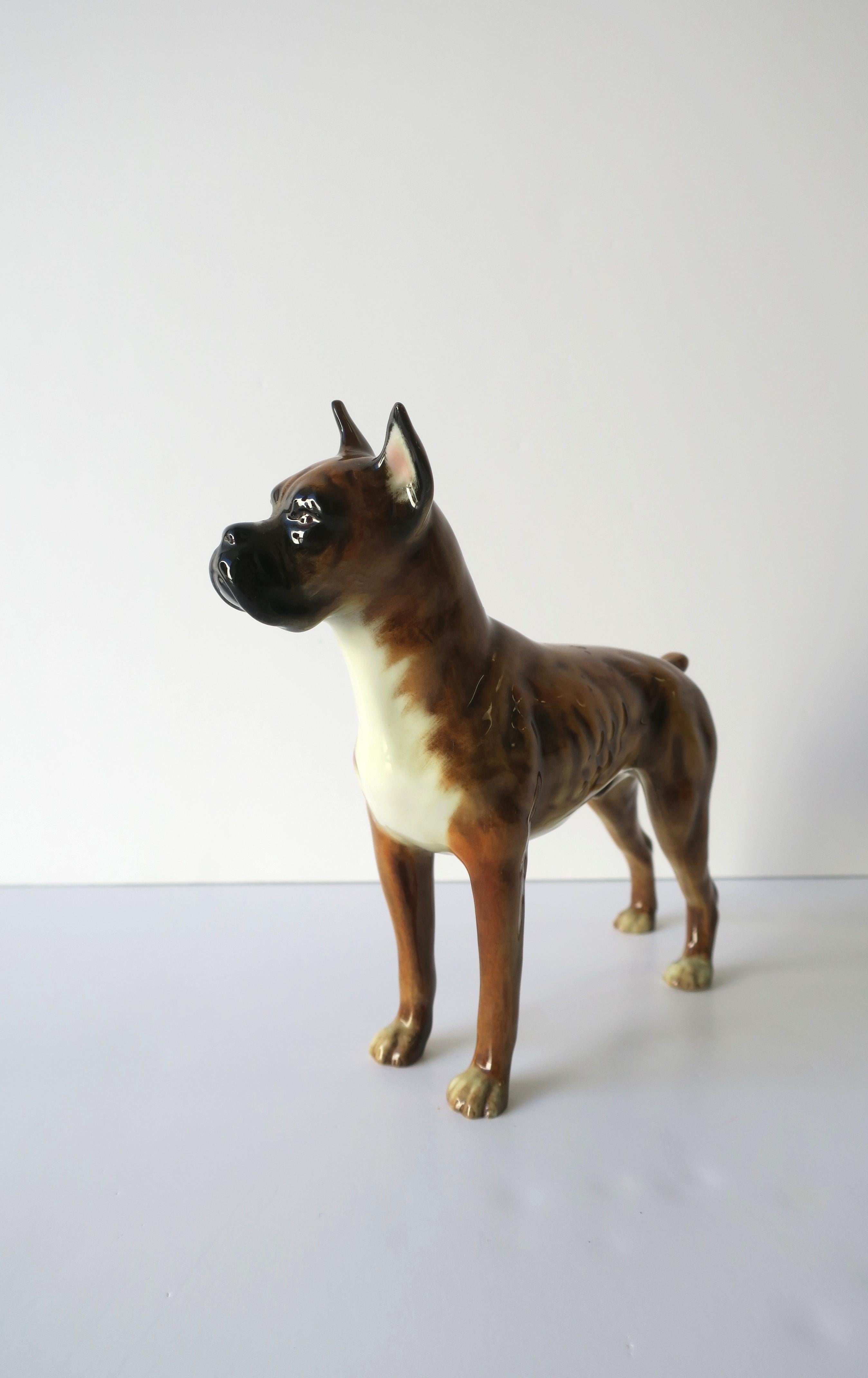 Boxer Dog Porcelain Decorative Object from West Germany, 1968 For Sale 1