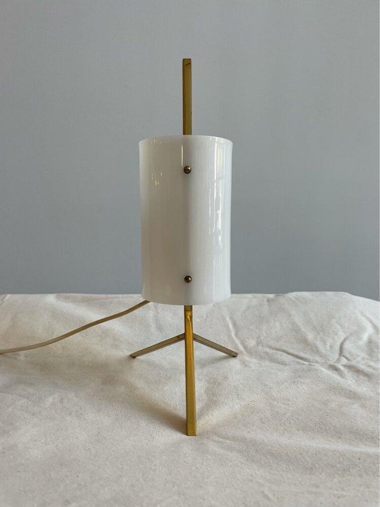 German Brass and Plexiglass Tripod Table Lamp 1