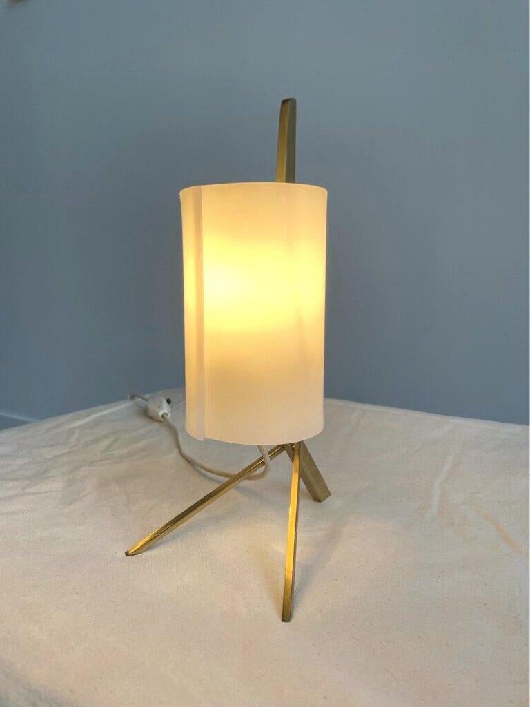 German Brass and Plexiglass Tripod Table Lamp 2